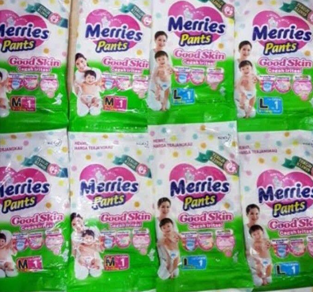 Popok Bayi (Pampers) Merries (Renceng Isi 6)